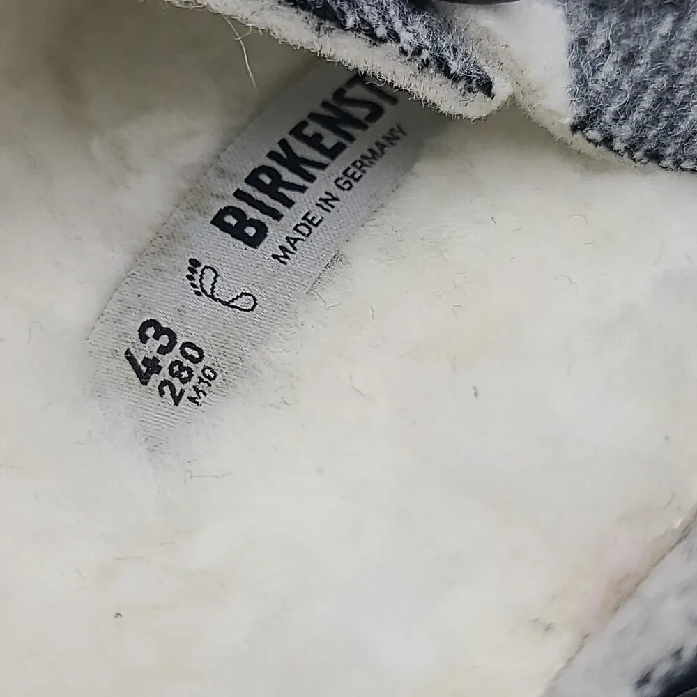 Birkenstock Arizona  Genuine Shearling Lined Sandal Plaid EU 43 US Mens 10 New